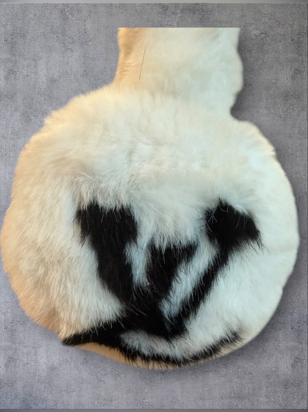 NWOT Source Unknown White and Black Faux Fur Ear Muffs